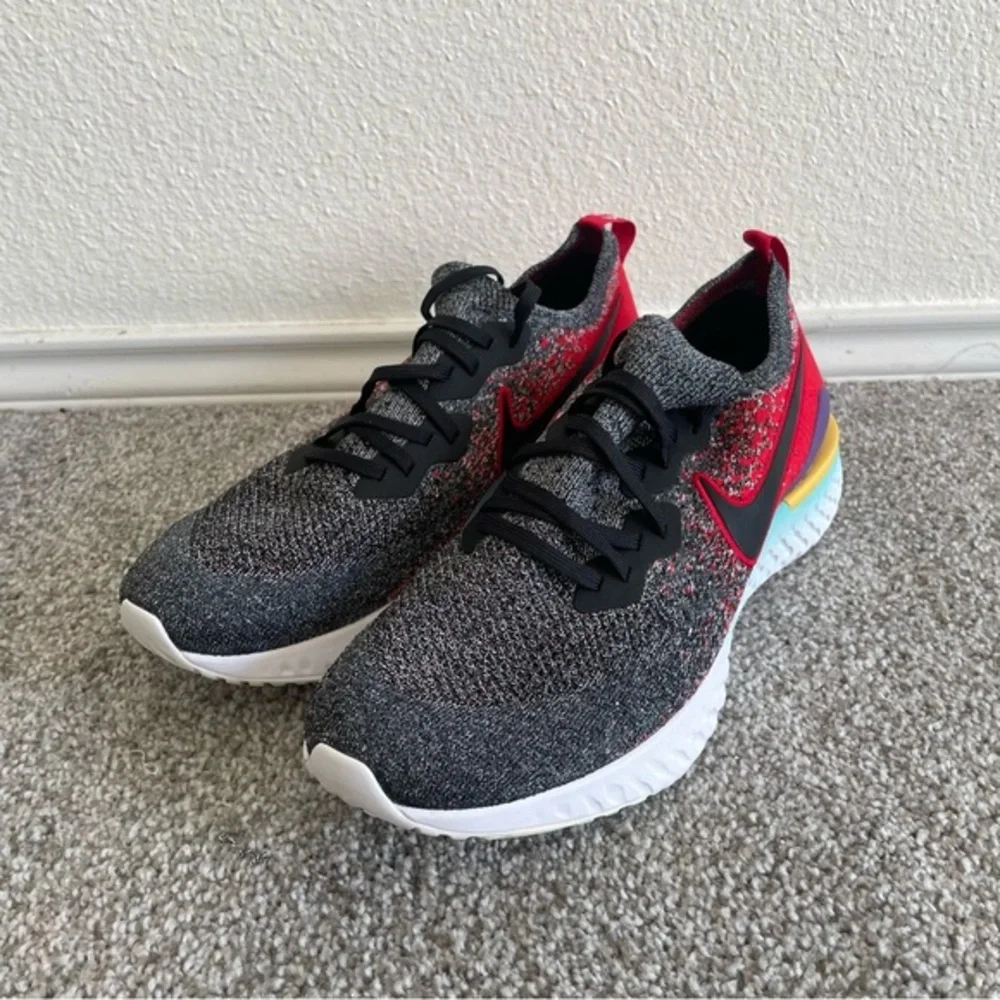 Nike Epic React Flyknit 2 Running Shoe Men's Size 14 BQ8928-007 Black Hyper Jade - Picture 1 of 10
